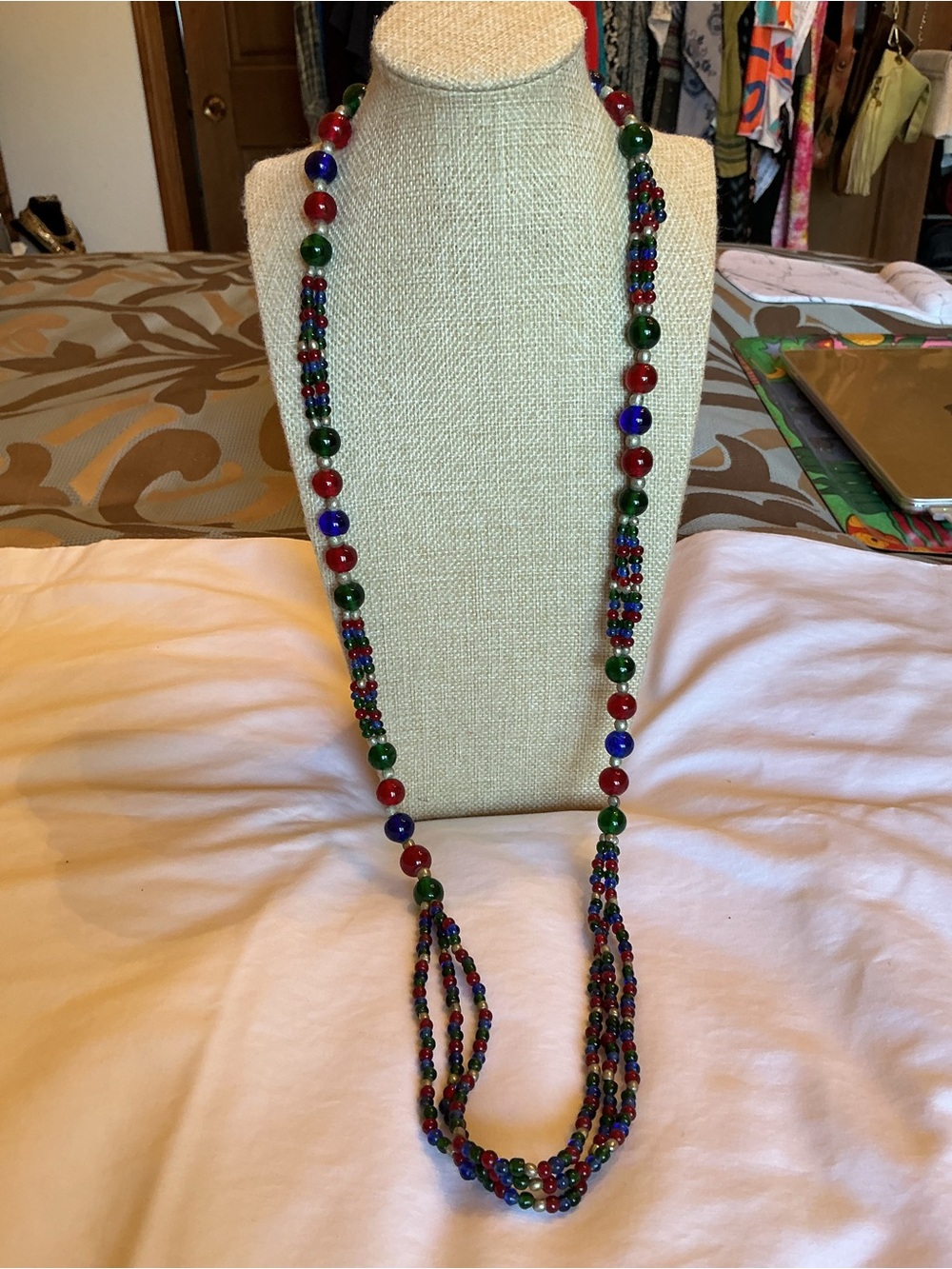 Multicolor Glass Beaded Long Necklace